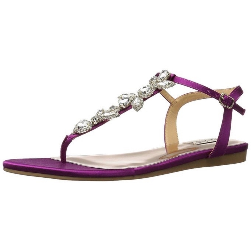 BADGLEY MISCHKA FUCHSIA RHINESTONE SANDALS 6.5